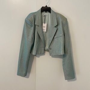 SLA the Label Mint Cropped Glitter Blazer - Size M - NWT